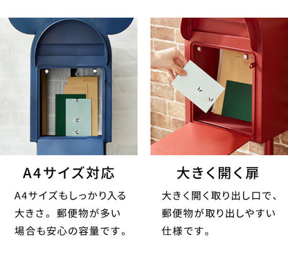 ポスト ミッキー 置き型 郵便受け 置き型ポスト 郵便ポスト スタンドタイプ 北欧 スタンド おしゃれ ディズニー Disney 郵便 メール便 アンティーク スタンドポスト メールボックス 宅配ボックス 戸建 鍵付き