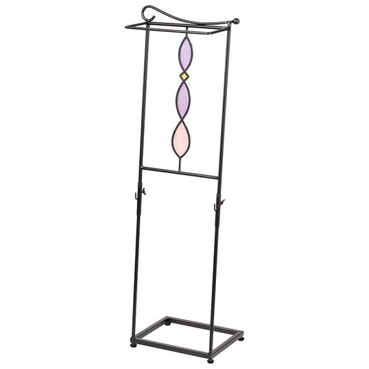 アンブレラハンガー 傘立て おしゃれ ステンドグラス かわいい 北欧 傘置き 収納 傘ホルダー アイアン 引っ掛けアンブレラスタンド レトロ アンティーク調 ブラック ウェーブ SI=2924(代引不可)