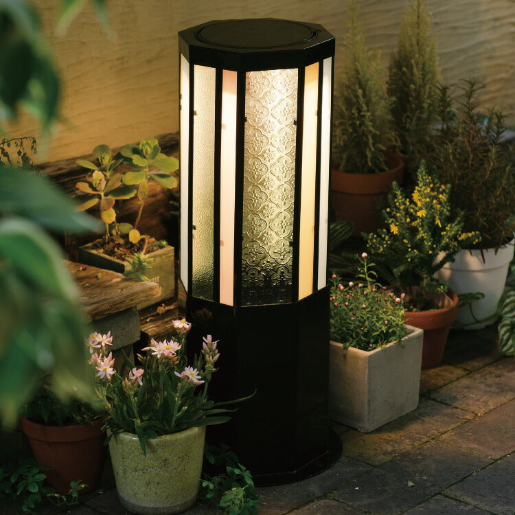 ソーラーポール ガーデンライト ソーラー ポールライト 屋外 防水 明るい 暖色 電球色 おしゃれ 北欧 庭 玄関 外灯 スポットライト ソーラーライト LED 2色切り替え OCTAGON カラー SI-4001(代引不可)