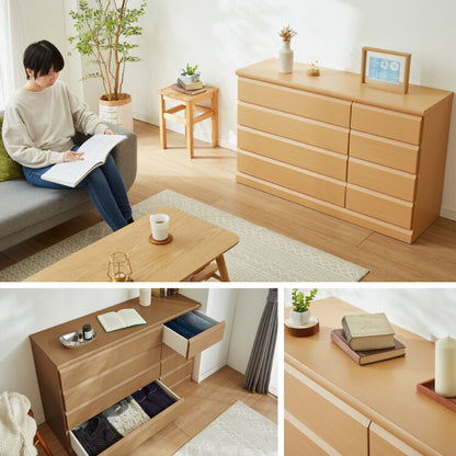 チェスト 幅120cm 【日本製 大川家具 完成品】 4段 タンス 収納 たんす 箪笥 クローゼット 木製 ローチェスト シンプル おしゃれ モダン リビング収納 衣類収納(代引不可)