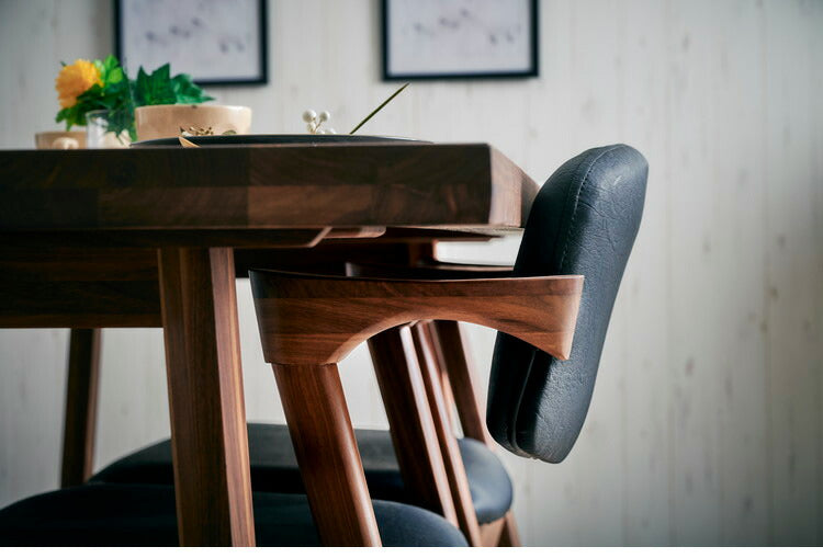 ダイニングセット 4人掛け 4点セット 幅150 ウォールナット無垢材 ベンチ ダイニングテーブルセット 合皮 天然木 ダイニングチェア 食卓 テーブル 椅子 いす(代引不可)