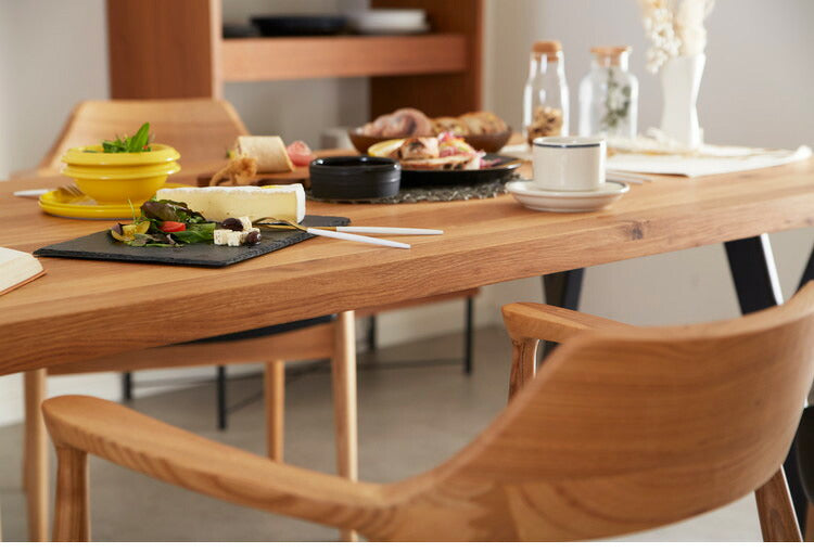 ダイニングセット 4人掛け 5点セット 幅135 オーク無垢材 ダイニングテーブルセット 合皮 天然木 ダイニングチェア 食卓 テーブル 椅子 いす(代引不可)