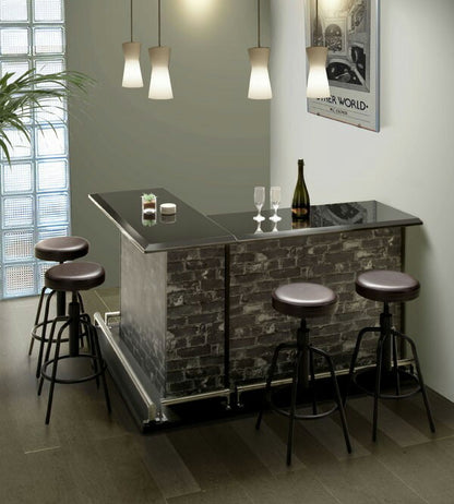 バーカウンター テーブル L字 完成品 高さ85 カウンターテーブル 2点セット 幅120 幅100 カウンター下収納 黒 白 エナメル塗装 鏡面 間仕切り 北欧 韓国インテリア おしゃれ(代引不可)