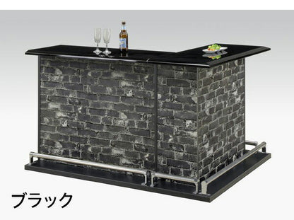 バーカウンター テーブル L字 完成品 高さ85 カウンターテーブル 2点セット 幅120 幅100 カウンター下収納 黒 白 エナメル塗装 鏡面 間仕切り 北欧 韓国インテリア おしゃれ(代引不可)