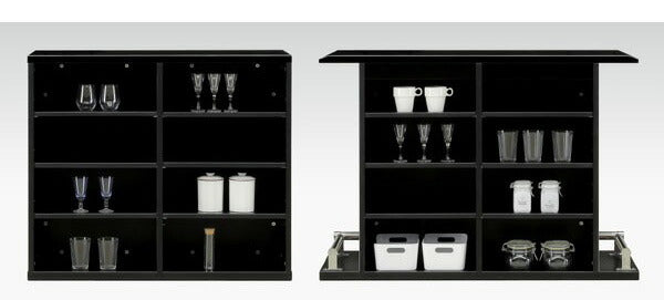 バーカウンター テーブル L字 完成品 高さ85 カウンターテーブル 2点セット 幅120 幅100 カウンター下収納 黒 白 エナメル塗装 鏡面 間仕切り 北欧 韓国インテリア おしゃれ(代引不可)