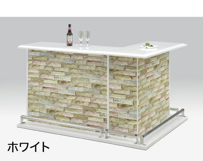 バーカウンター テーブル L字 完成品 高さ85 カウンターテーブル 2点セット 幅120 幅100 カウンター下収納 黒 白 エナメル塗装 鏡面 間仕切り 北欧 韓国インテリア おしゃれ(代引不可)