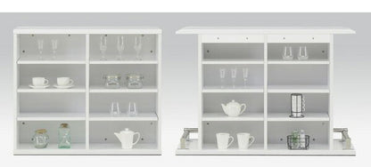 バーカウンター テーブル L字 完成品 高さ85 カウンターテーブル 2点セット 幅120 幅100 カウンター下収納 黒 白 エナメル塗装 鏡面 間仕切り 北欧 韓国インテリア おしゃれ(代引不可)