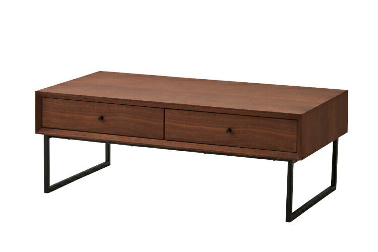 センターテーブル 幅120cm 長方形 コーヒーテーブル タモ ウォールナット 天然木 木製 木目調 スチール ローテーブル 収納付き 引き出し付き コンパクト おしゃれ 北欧 一人暮らし 新生活(代引不可)