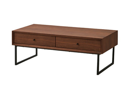 センターテーブル 幅120cm 長方形 コーヒーテーブル タモ ウォールナット 天然木 木製 木目調 スチール ローテーブル 収納付き 引き出し付き コンパクト おしゃれ 北欧 一人暮らし 新生活(代引不可)