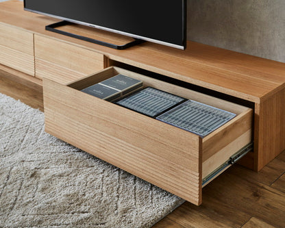 テレビ台 幅150cm 木製 木目調 フルオープンスライドレール付き 可動棚 ローボード テレビラック テレビボード 配線孔 おしゃれ シンプル 北欧 ヴィンテージ 大容量 収納 ナチュラル ブラウン(代引不可)