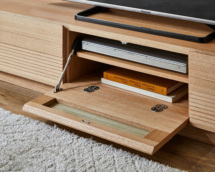 テレビ台 幅180cm 木製 木目調 フルオープンスライドレール付き 可動棚 ローボード テレビラック テレビボード 配線孔 おしゃれ シンプル 北欧 ヴィンテージ 大容量 収納 ナチュラル ブラウン(代引不可)