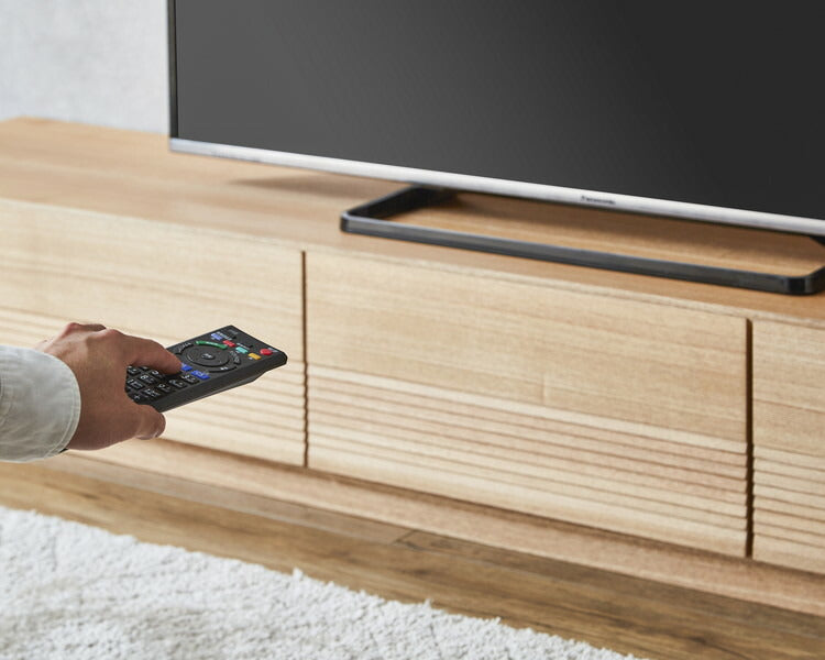 テレビ台 幅200cm 木製 木目調 フルオープンスライドレール付き 可動棚 ローボード テレビラック テレビボード 配線孔 おしゃれ シンプル 北欧 ヴィンテージ 大容量 収納 ナチュラル ブラウン(代引不可)