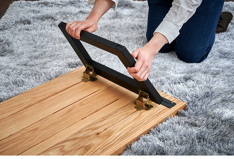 センターテーブル 折り畳み 折りたたみ 幅100 おしゃれ 天然木 無垢材 ウォールナット ブラック オーク ナチュラル ブラウン 一枚板風 ローテーブル リビングテーブル 木製 木目(代引不可)