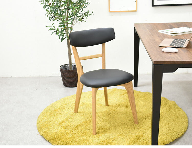 ダイニングチェア 2脚セット 2個組 オーク 天然木 チェア 肘掛け 椅子 いす 合皮 デザインチェア おしゃれ モダン 北欧 シンプル 背もたれ ナチュラル インテリア(代引不可)