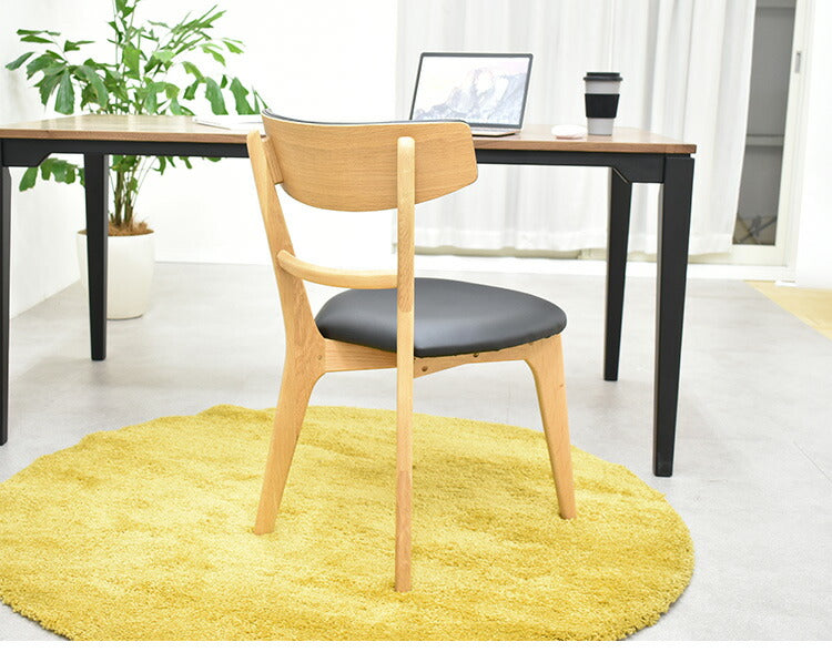 ダイニングチェア 2脚セット 2個組 オーク 天然木 チェア 肘掛け 椅子 いす 合皮 デザインチェア おしゃれ モダン 北欧 シンプル 背もたれ ナチュラル インテリア(代引不可)