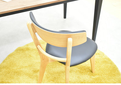 ダイニングチェア 2脚セット 2個組 オーク 天然木 チェア 肘掛け 椅子 いす 合皮 デザインチェア おしゃれ モダン 北欧 シンプル 背もたれ ナチュラル インテリア(代引不可)