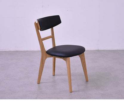 ダイニングチェア 2脚セット 2個組 オーク 天然木 チェア 肘掛け 椅子 いす 合皮 デザインチェア おしゃれ モダン 北欧 シンプル 背もたれ ナチュラル インテリア(代引不可)