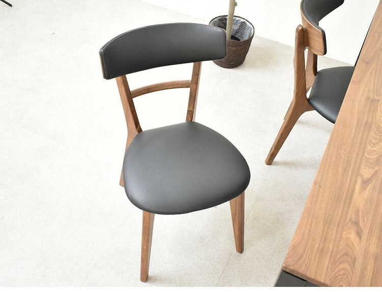 ダイニングチェア 2脚セット 2個組 ウォールナット 天然木 チェア 肘掛け 椅子 いす 合皮 デザインチェア おしゃれ モダン 北欧 シンプル 背もたれ ナチュラル インテリア(代引不可)