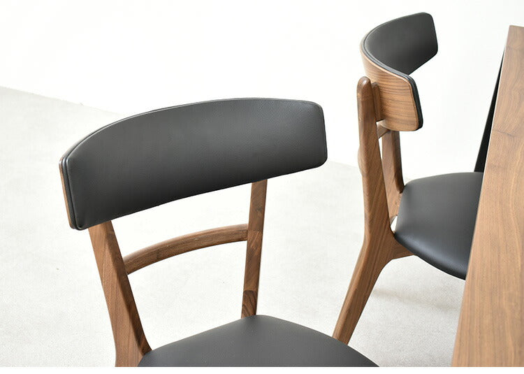 ダイニングチェア 2脚セット 2個組 ウォールナット 天然木 チェア 肘掛け 椅子 いす 合皮 デザインチェア おしゃれ モダン 北欧 シンプル 背もたれ ナチュラル インテリア(代引不可)