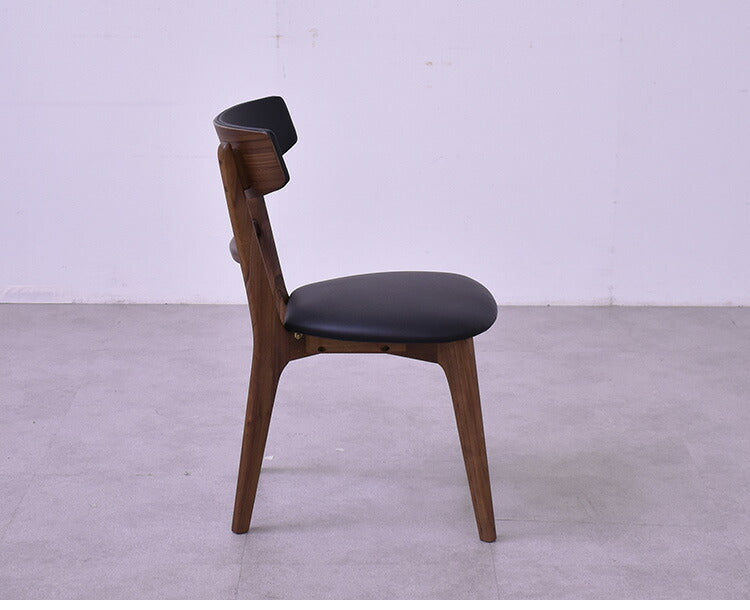 ダイニングチェア 2脚セット 2個組 ウォールナット 天然木 チェア 肘掛け 椅子 いす 合皮 デザインチェア おしゃれ モダン 北欧 シンプル 背もたれ ナチュラル インテリア(代引不可)