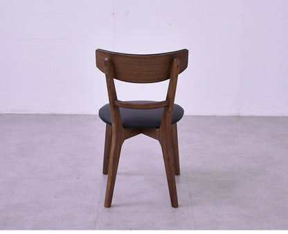 ダイニングチェア 2脚セット 2個組 ウォールナット 天然木 チェア 肘掛け 椅子 いす 合皮 デザインチェア おしゃれ モダン 北欧 シンプル 背もたれ ナチュラル インテリア(代引不可)