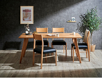 ダイニングチェア 2脚セット 2個組 オーク 天然木 チェア 肘掛け 椅子 いす 合皮 デザインチェア おしゃれ モダン 北欧 シンプル 背もたれ ナチュラル インテリア(代引不可)