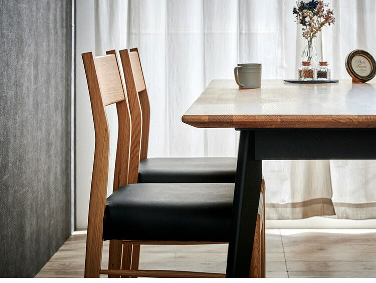 ダイニングチェア 2脚セット 2個組 オーク 天然木 チェア 肘掛け 椅子 いす 合皮 デザインチェア おしゃれ モダン 北欧 シンプル 背もたれ ナチュラル インテリア(代引不可)