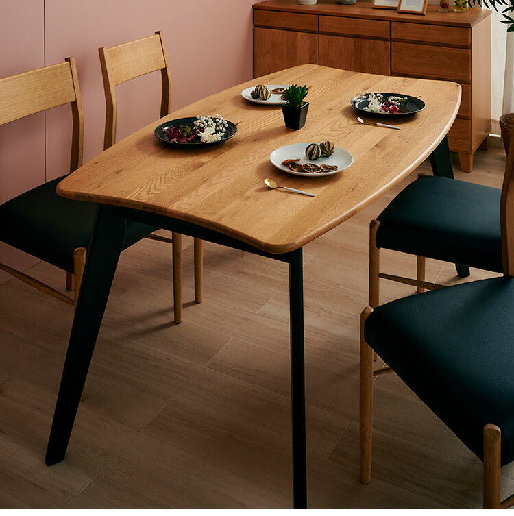 ダイニングセット 4人掛け 5点セット オーク無垢材 ダイニングテーブルセット 幅140 合皮 天然木 ダイニングチェア 食卓 テーブル 椅子 いす(代引不可)