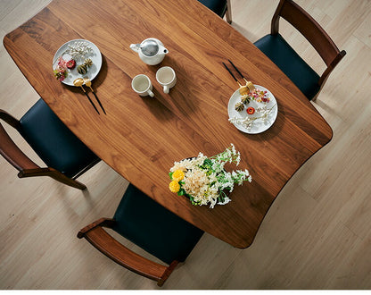 ダイニングセット 4人掛け 5点セット ウォールナット無垢材 ダイニングテーブルセット 幅140 合皮 天然木 ダイニングチェア 食卓 テーブル 椅子 いす(代引不可)