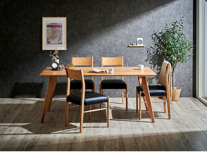 ダイニングテーブル 単品 幅165 オーク無垢材 ブラック ナチュラル 4人掛け リビング テーブル ダイニング おしゃれ 北欧 モダン 食卓 テーブル 天然木(代引不可)