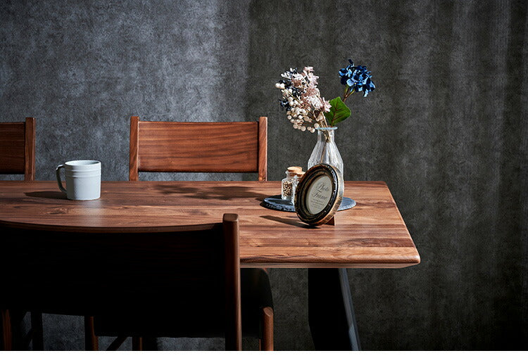 ダイニングテーブル 単品 幅165 ウォールナット無垢材 ブラック ナチュラル 4人掛け リビング テーブル ダイニング おしゃれ 北欧 モダン 食卓 テーブル 天然木(代引不可)