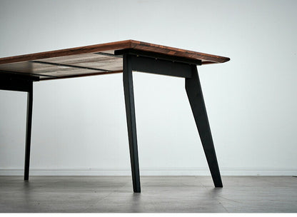 ダイニングテーブル 単品 幅165 ウォールナット無垢材 ブラック ナチュラル 4人掛け リビング テーブル ダイニング おしゃれ 北欧 モダン 食卓 テーブル 天然木(代引不可)