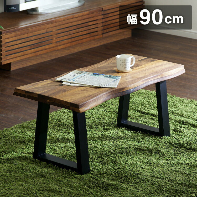センターテーブル 幅90cm 高級材ウォールナット無垢 木製 オイル塗装 おしゃれ 北欧 ヴィンテージ リビングテーブル コーヒーテーブル シンプル 座卓 ローテーブル カフェ レトロ 一人暮らし(代引不可)