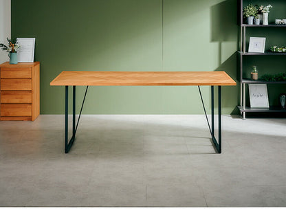 ダイニングテーブル 単品 幅180 ラバーウッド無垢材 オーク ナチュラル 6人掛け リビング テーブル ダイニング おしゃれ 北欧 モダン 食卓 テーブル 天然木(代引不可)