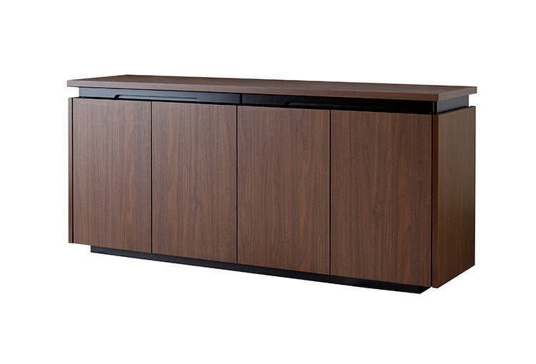 サイドボード キャビネット 幅160 奥行40 高さ70 完成品 ライティングビューロー おしゃれ 国産 スライドレール 白 ホワイト ブラック 木目 木製(代引不可)