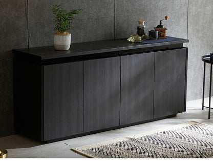 サイドボード キャビネット 幅160 奥行40 高さ70 完成品 ライティングビューロー おしゃれ 国産 スライドレール 白 ホワイト ブラック 木目 木製(代引不可)