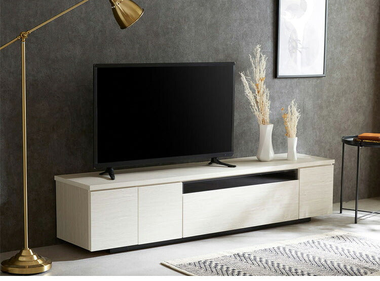 テレビ台 ローボード 白 幅180 完成品 国産 奥行39 高さ40 おしゃれ ブラック ガラス リビング 収納 TVラック TVボード 木目 テレビボード(代引不可)