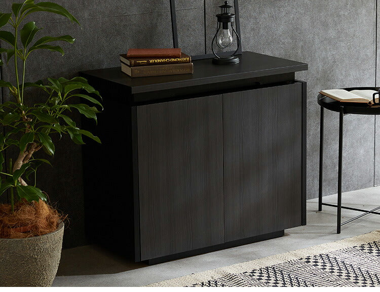 サイドボード キャビネット 幅80 奥行40 高さ70 完成品 ライティングビューロー おしゃれ 国産 スライドレール 白 ホワイト ブラック 木目 木製(代引不可)