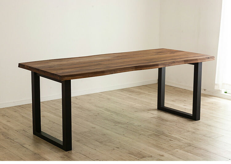 ダイニングテーブル 単品 幅165 ウォールナット無垢材 ブラック ナチュラル 4人掛け リビング テーブル ダイニング おしゃれ 北欧 モダン 食卓 テーブル 天然木(代引不可)