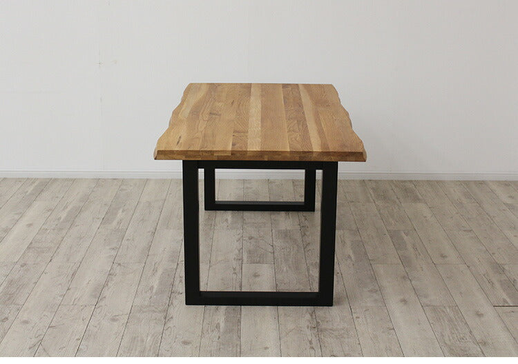 ダイニングテーブル 単品 幅185 オーク無垢材 ブラック ナチュラル 6人掛け リビング テーブル ダイニング おしゃれ 北欧 モダン 食卓 テーブル 天然木(代引不可)