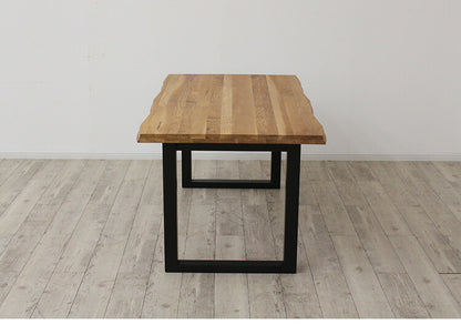 ダイニングテーブル 単品 幅185 オーク無垢材 ブラック ナチュラル 6人掛け リビング テーブル ダイニング おしゃれ 北欧 モダン 食卓 テーブル 天然木(代引不可)