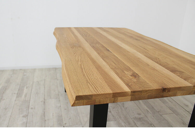 ダイニングテーブル 単品 幅185 オーク無垢材 ブラック ナチュラル 6人掛け リビング テーブル ダイニング おしゃれ 北欧 モダン 食卓 テーブル 天然木(代引不可)