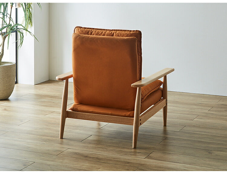 ソファー 幅71cm 1人掛け ソファ おしゃれ 木製 北欧 リクライニング リクライニングソファ 6段階調整可能 木肘ソファ カフェ 無垢材 ナチュラル 広め ファブリック(代引不可)