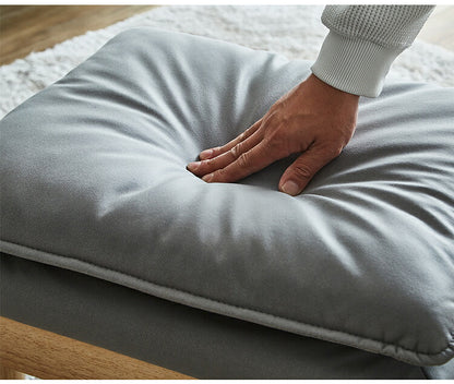 リクライニングソファ スツール1個付き 幅71cm ソファ おしゃれ 木製 北欧 リクライニング リクライニングソファ 6段階調整可能 木肘ソファ カフェ 無垢材 ナチュラル 広め ファブリック(代引不可)