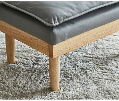 リクライニングソファ スツール1個付き 幅71cm ソファ おしゃれ 木製 北欧 リクライニング リクライニングソファ 6段階調整可能 木肘ソファ カフェ 無垢材 ナチュラル 広め ファブリック(代引不可)