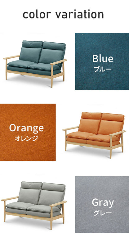 ソファー 幅126cm 2人掛け ソファ おしゃれ 木製 北欧 リクライニング リクライニングソファ 6段階調整可能 木肘ソファ カフェ 無垢材 ナチュラル 広め ファブリック(代引不可)