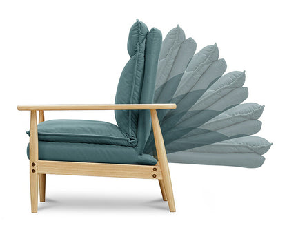 ソファー 幅181cm 3人掛け ソファ おしゃれ 木製 北欧 リクライニング リクライニングソファ 6段階調整可能 木肘ソファ カフェ 無垢材 ナチュラル 広め ファブリック(代引不可)