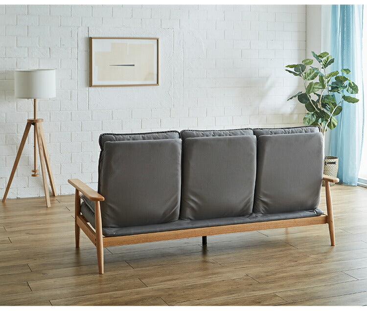 ソファー 幅181cm 3人掛け ソファ おしゃれ 木製 北欧 リクライニング リクライニングソファ 6段階調整可能 木肘ソファ カフェ 無垢材 ナチュラル 広め ファブリック(代引不可)