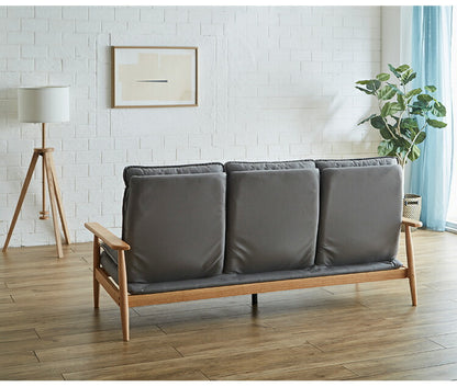 ソファー 幅181cm 3人掛け ソファ おしゃれ 木製 北欧 リクライニング リクライニングソファ 6段階調整可能 木肘ソファ カフェ 無垢材 ナチュラル 広め ファブリック(代引不可)