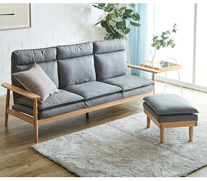 ソファー 幅181cm 3人掛け ソファ おしゃれ 木製 北欧 リクライニング リクライニングソファ 6段階調整可能 木肘ソファ カフェ 無垢材 ナチュラル 広め ファブリック(代引不可)